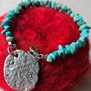 SS Turquoise Journey of Faith Bracelet by Peyote Bird